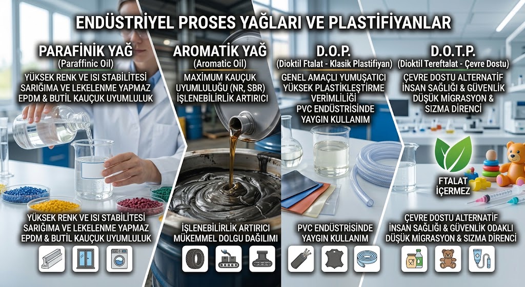 Kauçuk Üretiminin Akışkan Gücü: Proses Yağları ve Plastifiyanlar